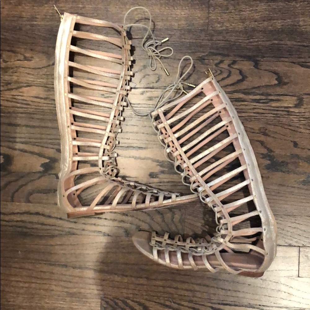 Joie gladiator sandals, worn twice, gold